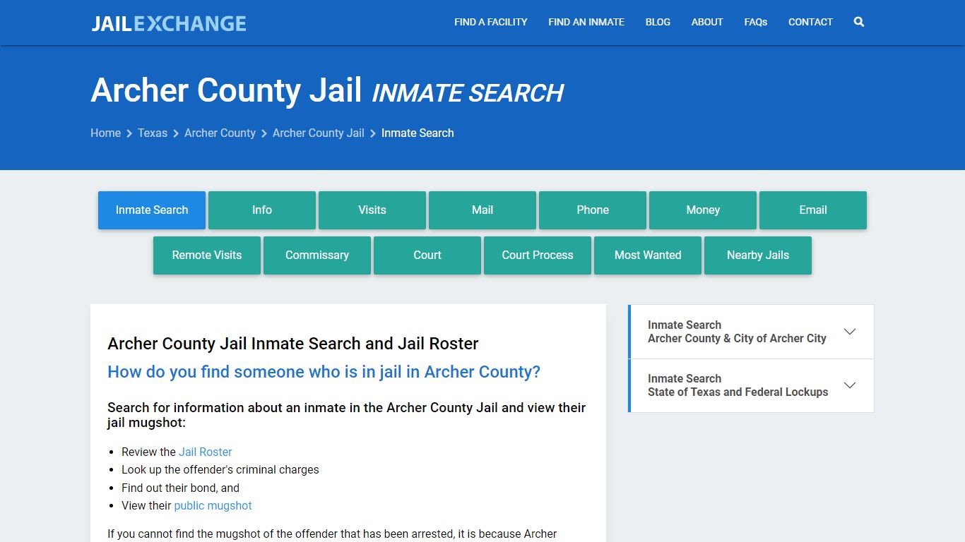 Inmate Search: Roster & Mugshots - Archer County Jail, TX - Jail Exchange